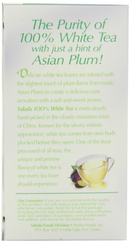 Salada Pure White Plum Tea, 20-Count (Pack of 6)