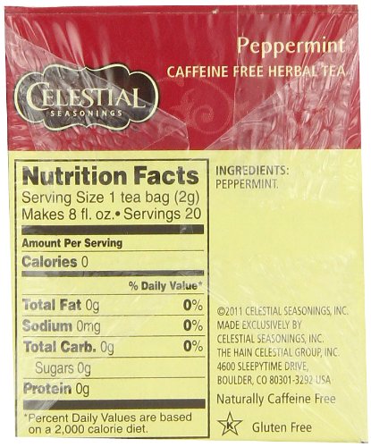 Celestial Seasonings Peppermint Tea, 20 Count (Pack of 6)