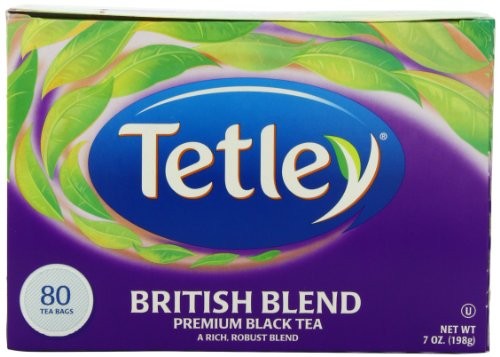 Tetley British Blend Premium Black, 80-Count Tea Bags, 7 Ounce, (Pack of 6)