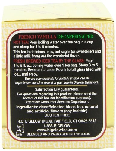 Bigelow Decaffeinated French Vanilla Tea, 20-Count Boxes (Pack of 6)