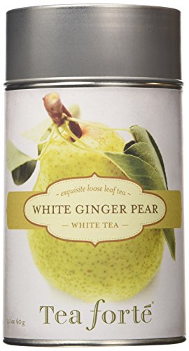 Tea Forte WHITE GINGER PEAR Loose Leaf White Tea, 3.5 Ounce Tea Tin