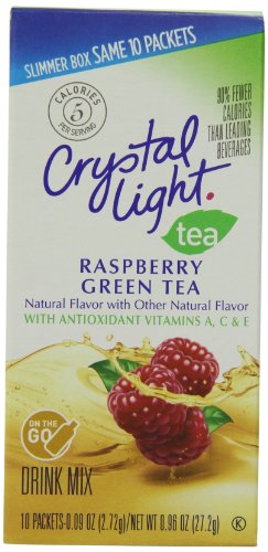 Crystal Light On The Go Green Tea Raspberry, 10 Count Boxes (Pack of 12)