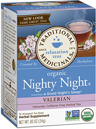 Traditional Medicinals Organic Nighty Night Valerian Tea, 16 Tea Bags