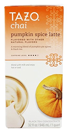 Tazo Pumpkin Spice Chai Tea Latte Concentrate (32 oz, 1 quart) – Pack of 3