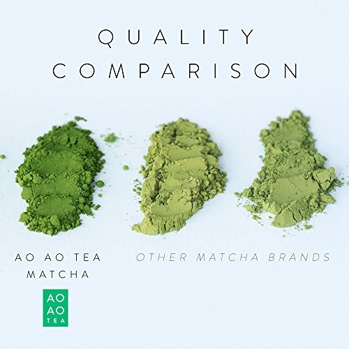 AO AO TEA – Matcha Green Tea Powder – Ceremonial Grade 1oz / 30g – Beautiful Quality and Delicious Flavor! All Natural Energy Boost! – USDA Certified Organic – Product of Japan