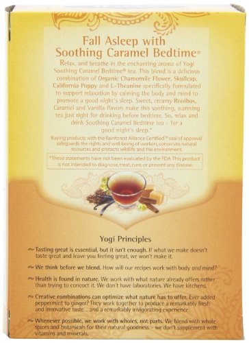 Yogi Soothing Caramel Bedtime Tea, 16 Tea Bags (Pack of 6)