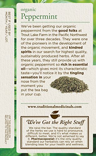 Traditional Medicinals Organic Peppermint Tea, 16 Tea Bags (Pack of 6)