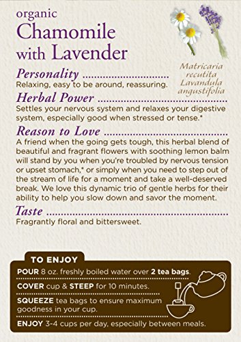 Traditional Medicinals Organic Chamomile with Lavender Tea, 16 Tea Bags (Pack of 6)