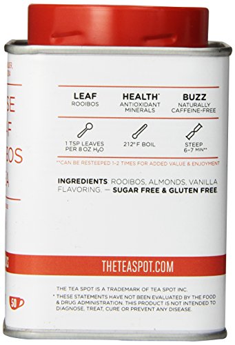 The TeaSpot Red Rocks, Rooibos Loose Leaf Tea With Vanilla & Almond Bits, 3.5-Ounce Tin