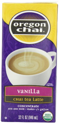 Oregon Chai Vanilla Chai Tea Latte Concentrate, 32-Ounce Boxes (Pack of 6)