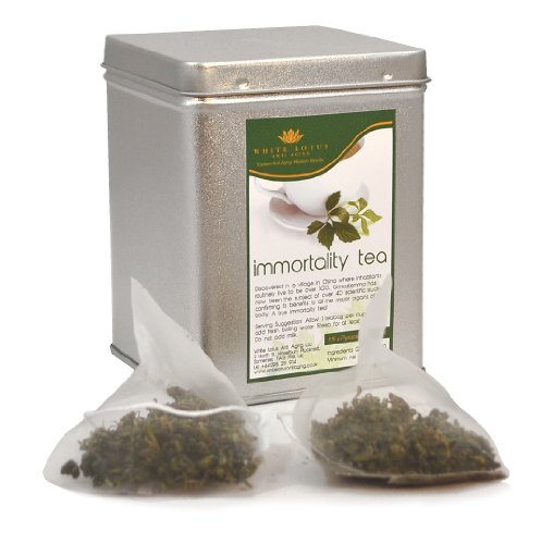White Lotus Anti Aging-Jiaogulan Tea -Gynostemma-Jiao Gu Lan Tea- Premium grade ‘Immortality tea’ in Pyramid tea bags- Free from Caffeine!- BY FAMOUS ANTI AGING EXPERTS