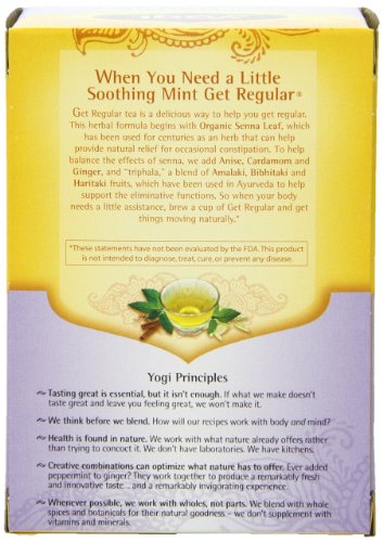 Yogi Soothing Mint Get Regular Tea, 16 Tea Bags (Pack of 6)