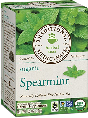 Traditional Medicinals Organic Spearmint Tea, 16 Tea Bags (Pack of 6)