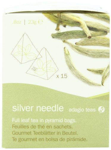 Adagio Teas Gourmet Tea Bags, Silver Needle, 15 Count