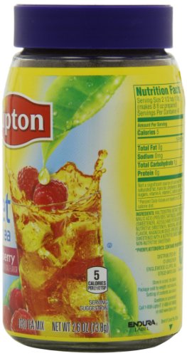 Lipton  Iced Tea Mix, Diet Raspberry  2.6 Ounce (Pack of 4)