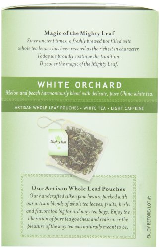 Mighty Leaf Tea, White Orchard, 15-Count Whole Leaf Pouches 1.32 Oz. (Pack of 3)