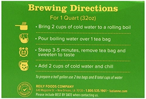 Luzianne Specially Blended for Iced Tea, Decaffeinated Family Sized, 48-Count Tea Bags