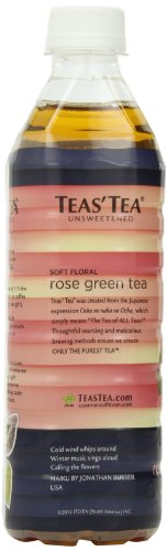 Teas’ Tea, Unsweetened Rose Green Tea, 16.9 Ounce (Pack of 12)