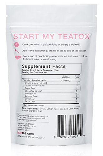 Baetea Weight Loss Tea: Detox, Body Cleanse, Reduce Bloating, & Appetite Suppressant, 28 Day Teatox, with Potent Traditional Organic Herbs, Ultimate Way to Calm and Cleanse Your Body