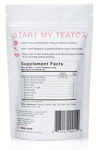 Baetea Weight Loss Tea: Detox, Body Cleanse, Reduce Bloating, & Appetite Suppressant, 28 Day Teatox, with Potent Traditional Organic Herbs, Ultimate Way to Calm and Cleanse Your Body