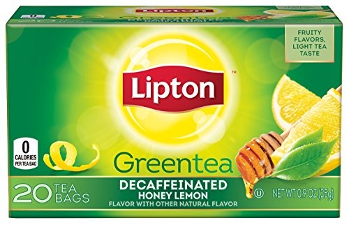 Lipton Green Tea Bag, Decaf Honey Lemon, 20 Count Box