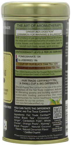 Zhena’s Gypsy Tea, Coconut Chai, 22 Count Tea Sachets (Pack of 6)