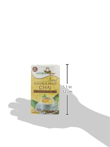 Nature’s Guru Instant Unsweetened Chai, Masala Spice, 10-Count