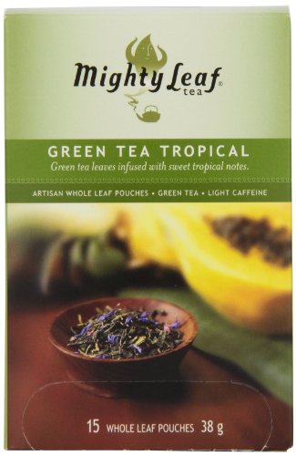 Mighty Leaf Tea Green Tea Tropical, 15 Count Whole Leaf Pouches 1.32 Ounce