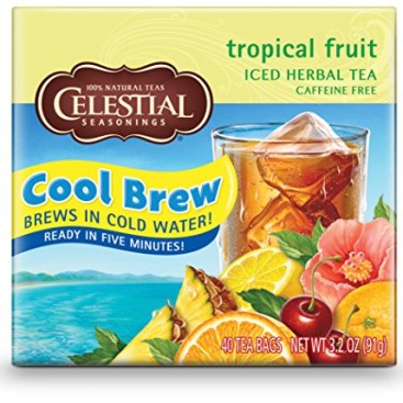 Celestial Seasonings Tropical Fruit Cool Brew Iced Herbal Tea, 40 Count 3.2 Ounce Boxes (Pack of 6)