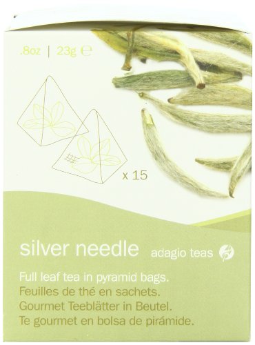 Adagio Teas Gourmet Tea Bags, Silver Needle, 15 Count