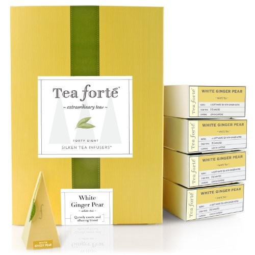 Tea Forte Event Box – 48 Silken Pyramid Infusers – White Ginger Pear