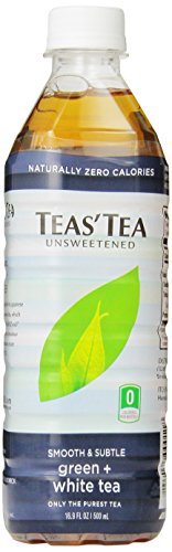 Teas’ Tea, Unsweetened Green & White Tea, 16.9 Ounce (Pack of 12)