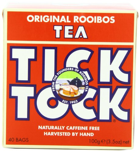 TICK TOCK TEAS Original Rooibos Organic Tea, Red Box, 3.5 Ounce