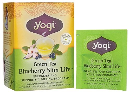 Yogi Blueberry Slim Life Green Tea, 16 Tea Bags (Pack of 6)