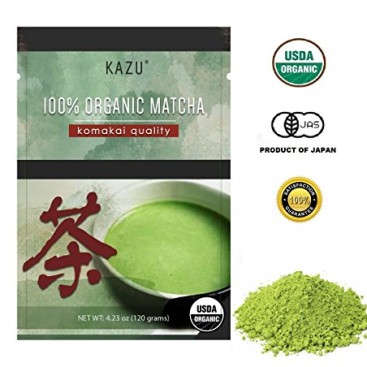 100% ORGANIC Product of Japan Green Tea Matcha, “Komakai” or”Drinking Quality” (BETTER THAN Culinary Quality, NO BITTERNESS, FLOWERY AROMA, EXTRA-FINE POWDER)