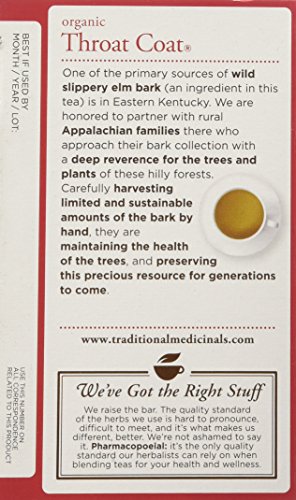 Traditional Medicinals Organic Throat Coat- Caffeine Free- 2 Pack (Total of 32 Tea Bags)