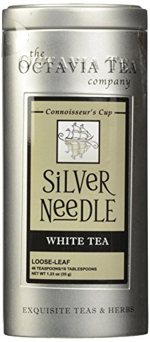 Octavia Tea Silver Needle (Organic White Tea) Loose Tea, 1.23 Ounce Tins