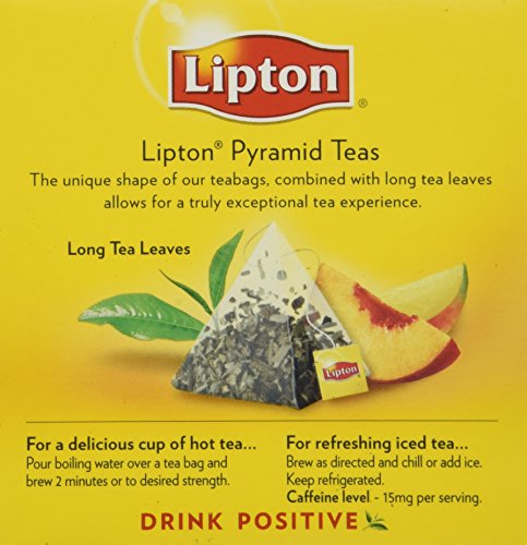 Lipton Tea White Tea Pyramid Mango & Peach, 18-count (Pack of3)