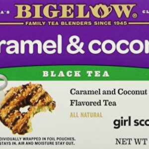 Bigelow Girl Scout Caramel & Coconut Cookie Flavor Black Tea, 1 Box with 20 Bags