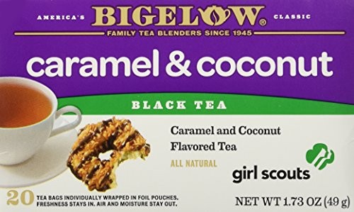 Bigelow Girl Scout Caramel & Coconut Cookie Flavor Black Tea, 1 Box with 20 Bags