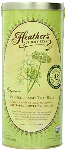 Heather’s Tummy Teas Organic Fennel Tea Bags (45 Jumbo Teabags) for IBS, 8.82 Ounce