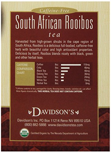 Davidson’s Tea South African Rooibos, 8-Count Tea Bags (Pack of 12)