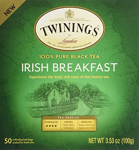 Twinings Irish Breakfast Black Bagged Tea, 50 Count