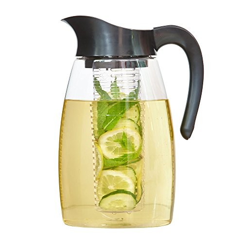 The Republic Of Tea Double Infusion Iced Tea Pitcher, Bpa Free, Dishwasher Safe, Shatterproof, Stain-Resistant