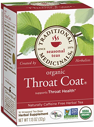 Traditional Medicinals Organic Throat Coat Tea, 16 Tea Bags (Pack of 6)