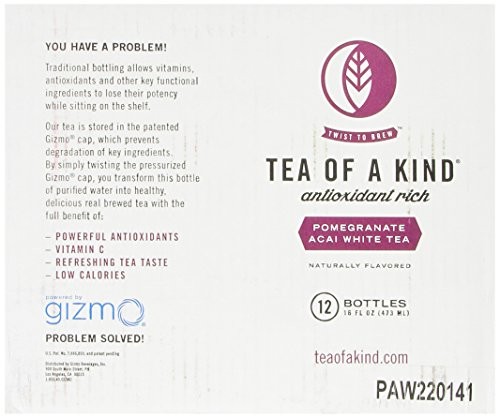 Tea of a Kind White Tea, Pomegranate Acai, 16 Ounce (Pack of 12)