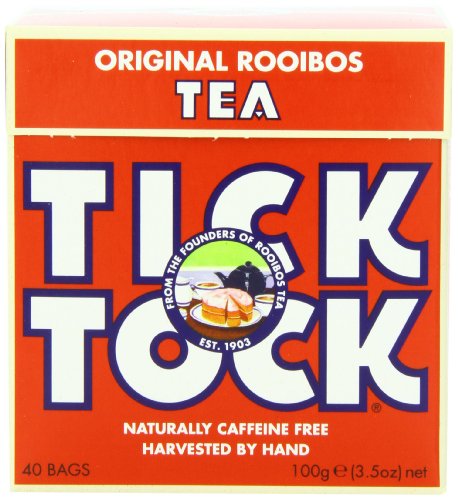 TICK TOCK TEAS Original Rooibos Organic Tea, Red Box, 3.5 Ounce