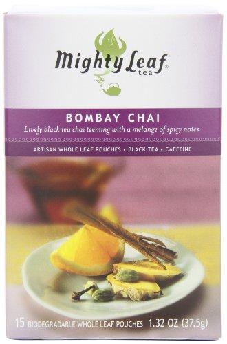 Mighty Leaf Tea, Bombay Chai, 15-Count Whole Leaf Pouches (Pack of 3)