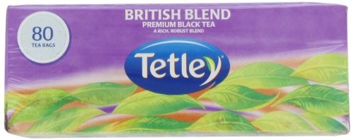 Tetley British Blend Premium Black, 80-Count Tea Bags, 7 Ounce, (Pack of 6)