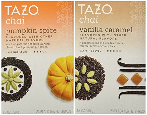 Tazo Chai Tea Holiday Bundle – 2 Items (Tazo Chai Pumpkin Spice Tea and Tazo Chai Vanilla Caramel Tea)